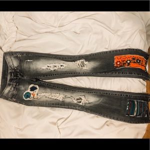 customized ripped and patch jeans